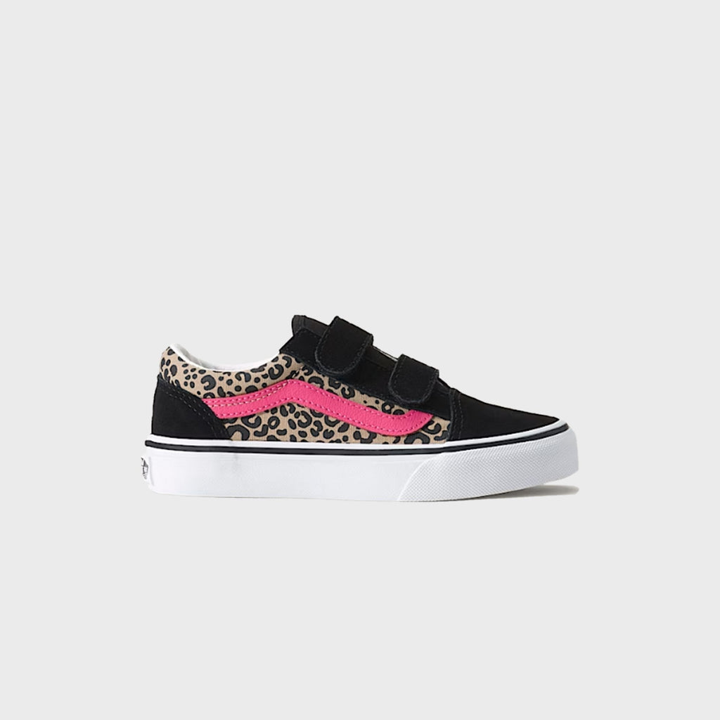 VANS PS Old Skool V - Leopard Pink Velvet / Black