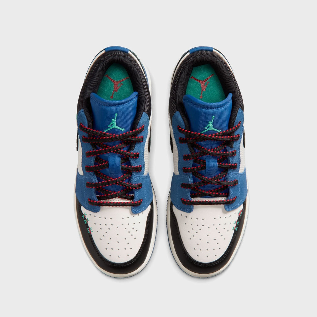 Jordan GS Jordan 1 Low Alt SE - True Blue / University Red / Kinetic Green / Black