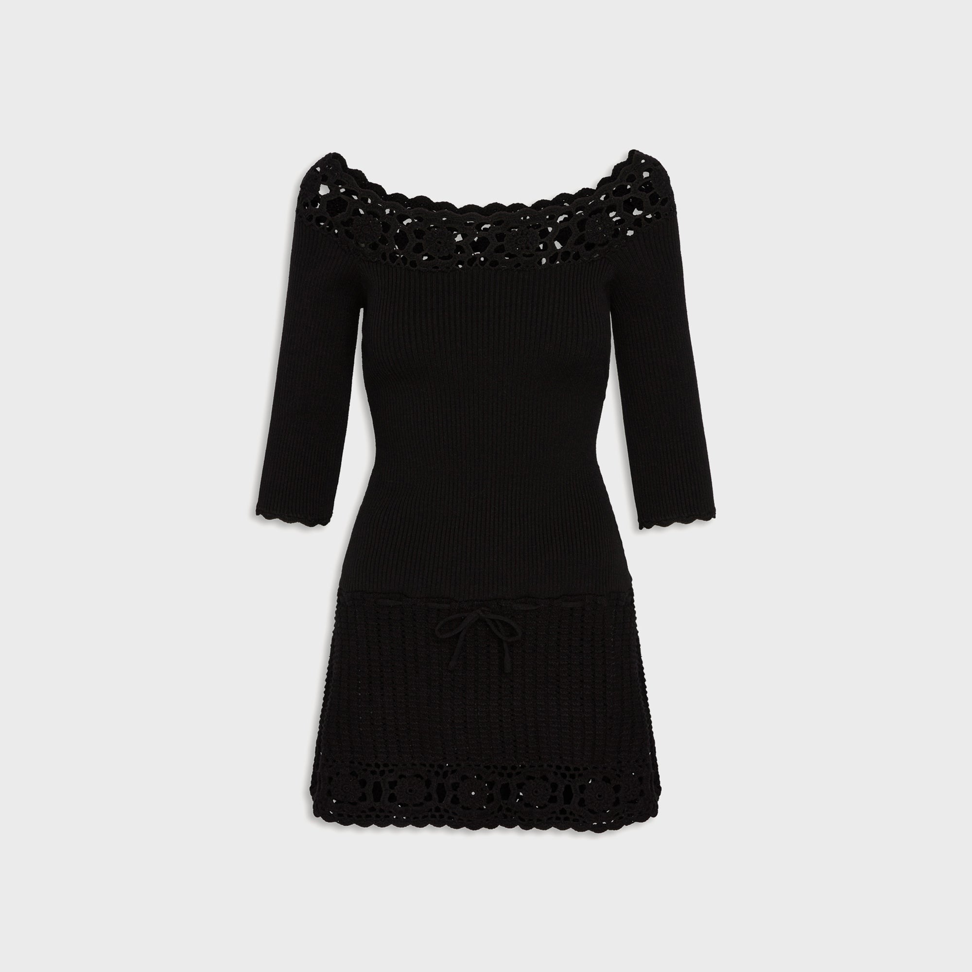 Frankies Bikinis Kaia Cloud Knit Mini Dress - Black