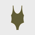 JADE Cheeky Contour One Piece - Olive / Ivory