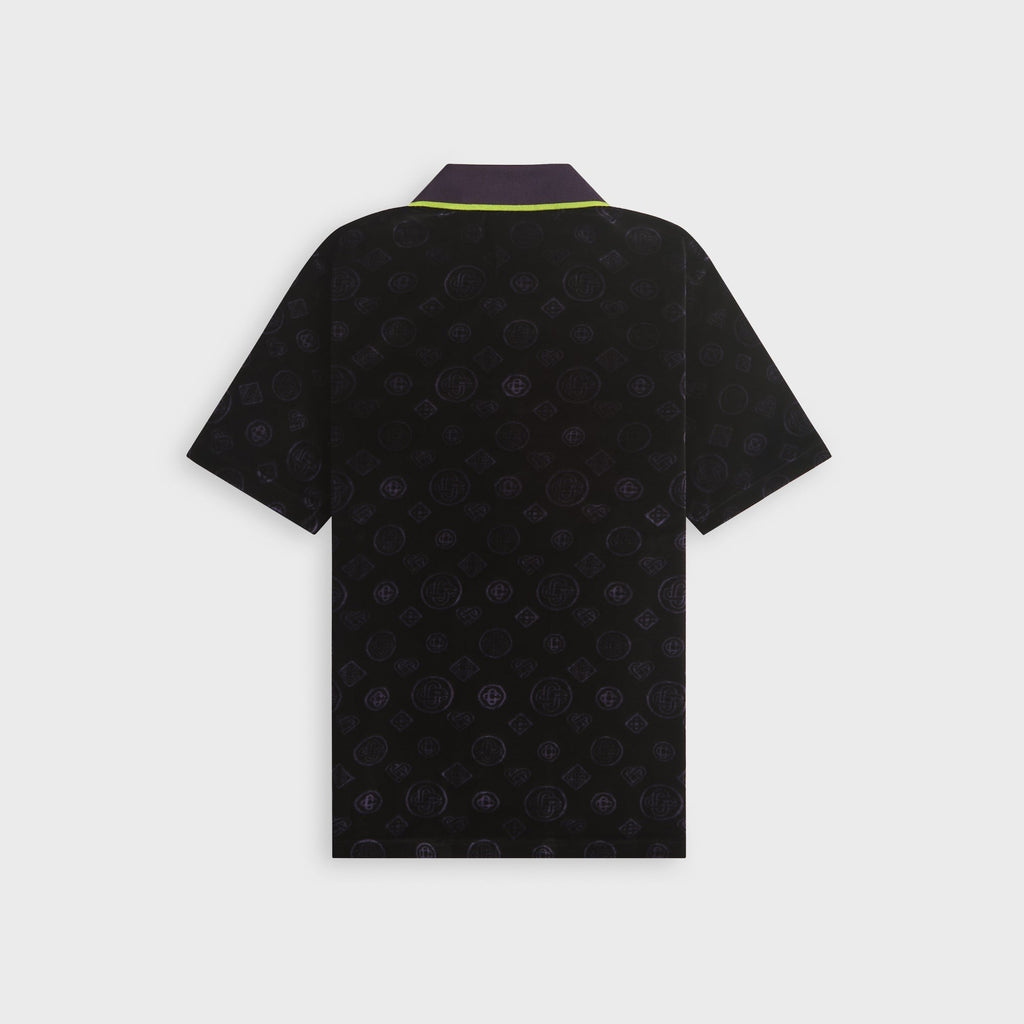 Casablanca Monogram Velour Polo Shirt - Purple