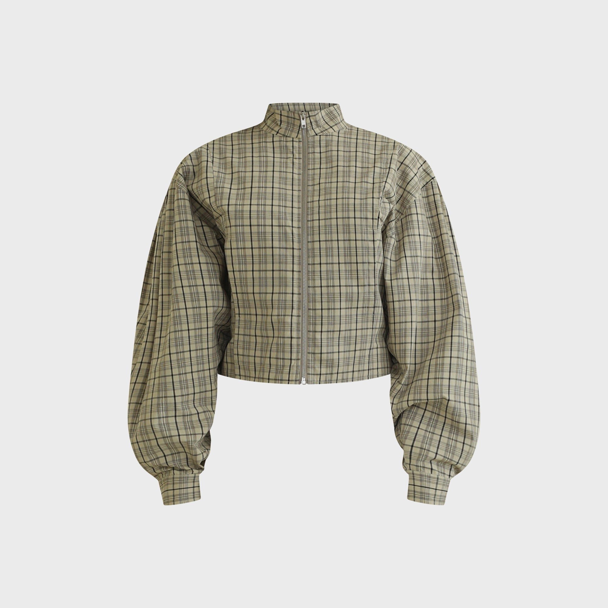 Belle Anna Globo Jacket - Brown Plaid