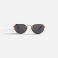 Vintage Frames Detroit Player Drill Mount 24kt Gold Sunglasses - Black
