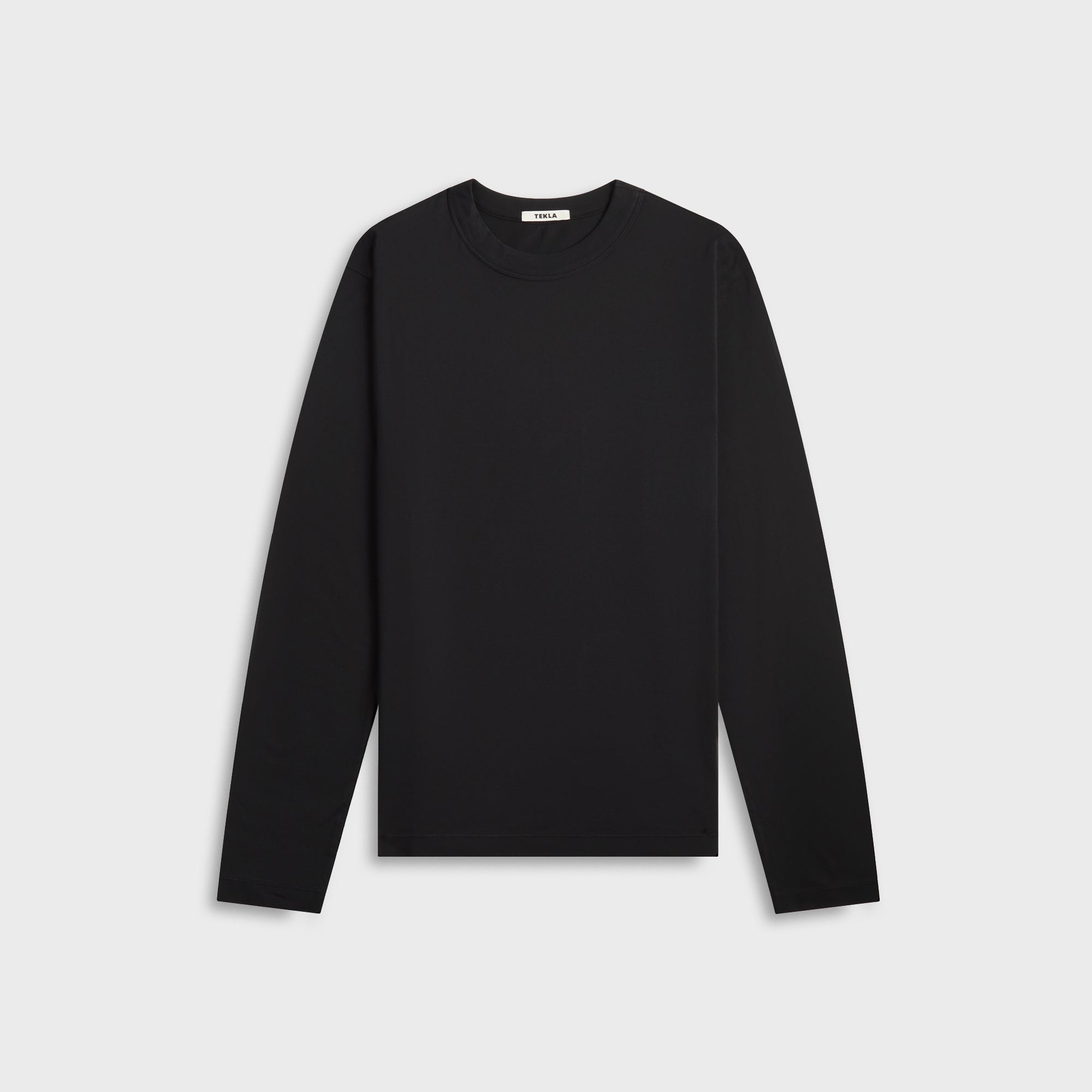 Tekla Long Sleeve Sleeping Tee - Black