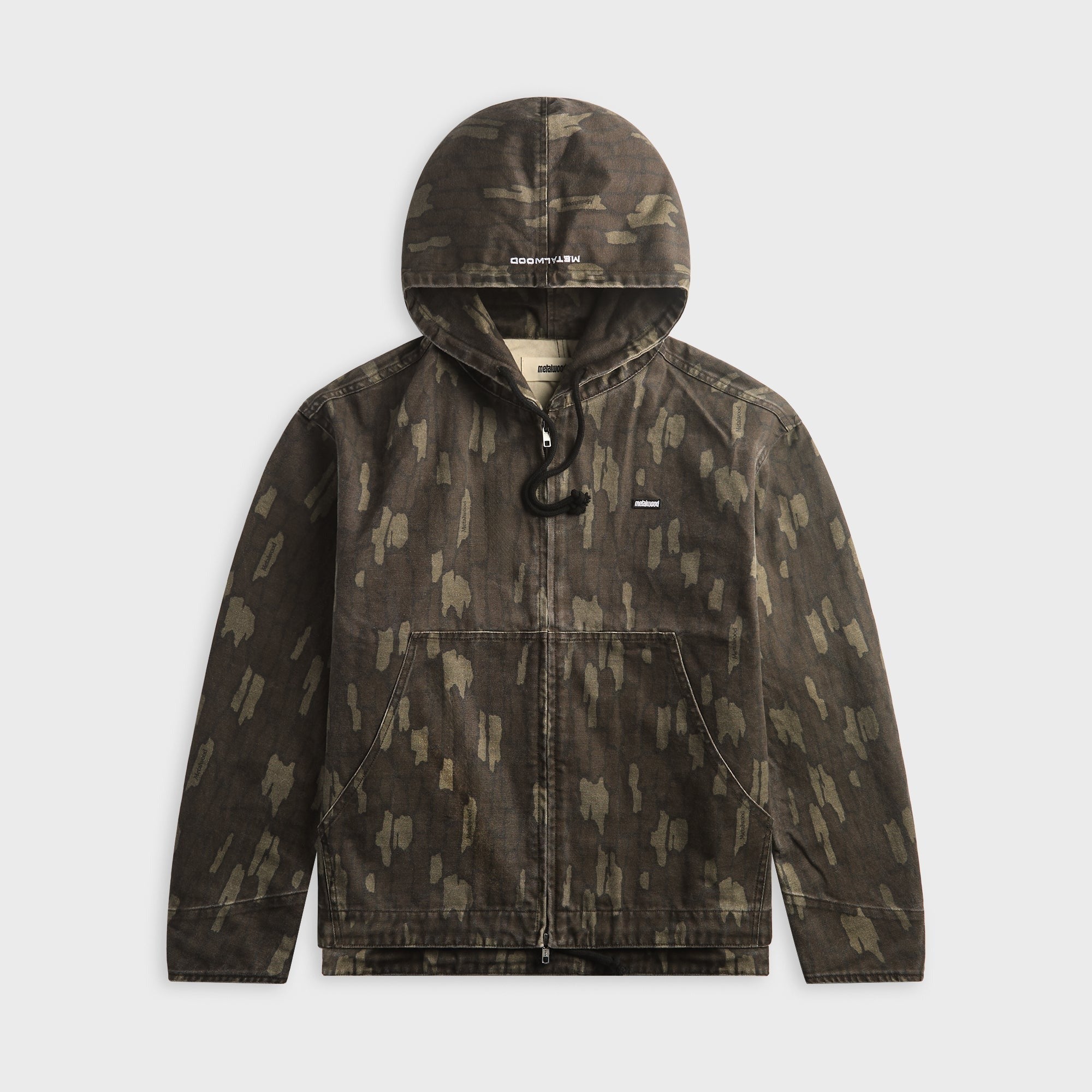 Metalwood Cotton Twill Zip Hoodie - Real Bark Camo