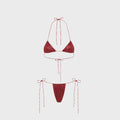 Oseree Lumiere Microkini Lurex Bikini Set - Coral