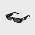 Gucci GG Rectangle Sunglasses - Black / Grey