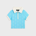 Kith Kids Script Knit Taylen Crop Polo - Aragonite