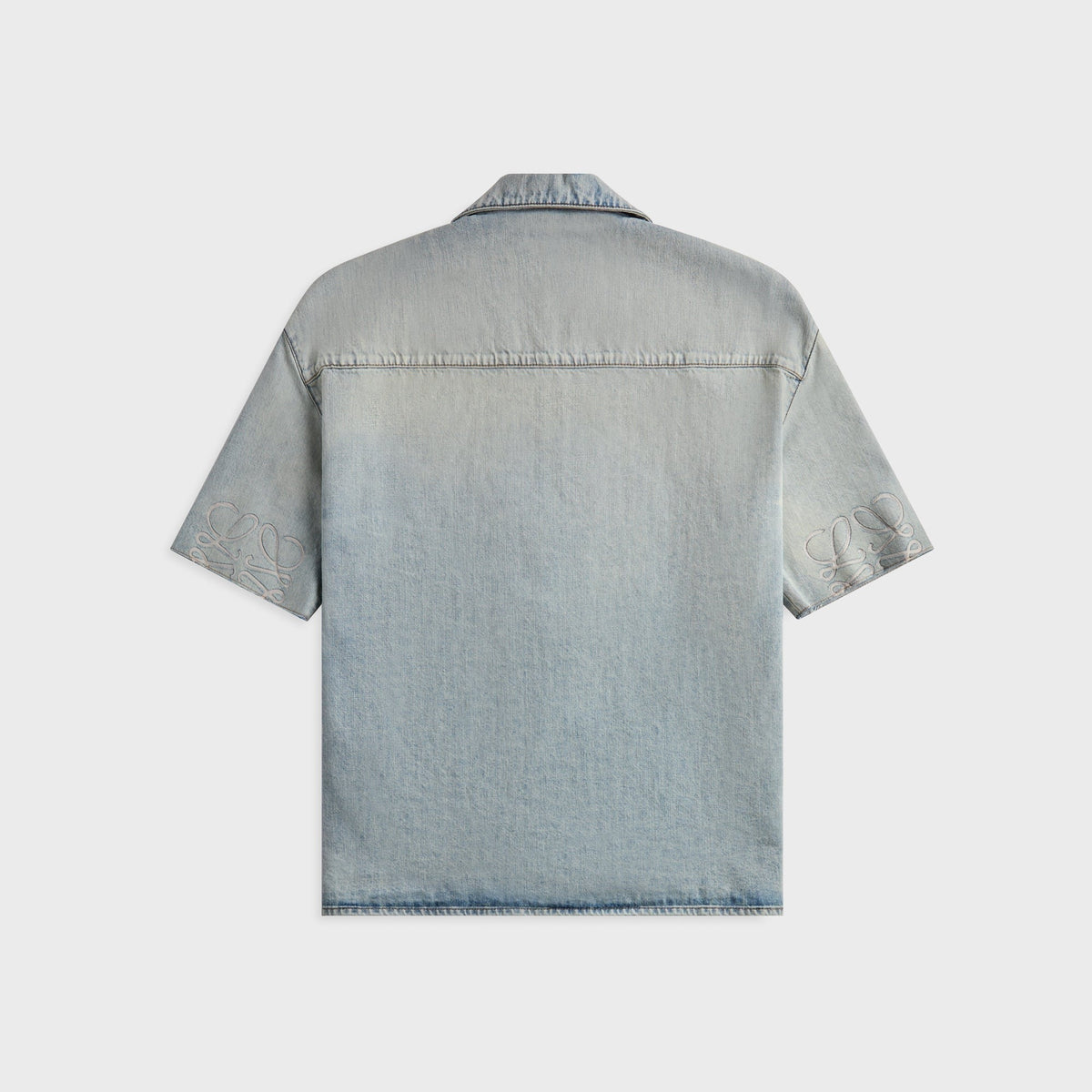 Loewe Anagram Short Sleeve Denim Shirt - Washed Blue