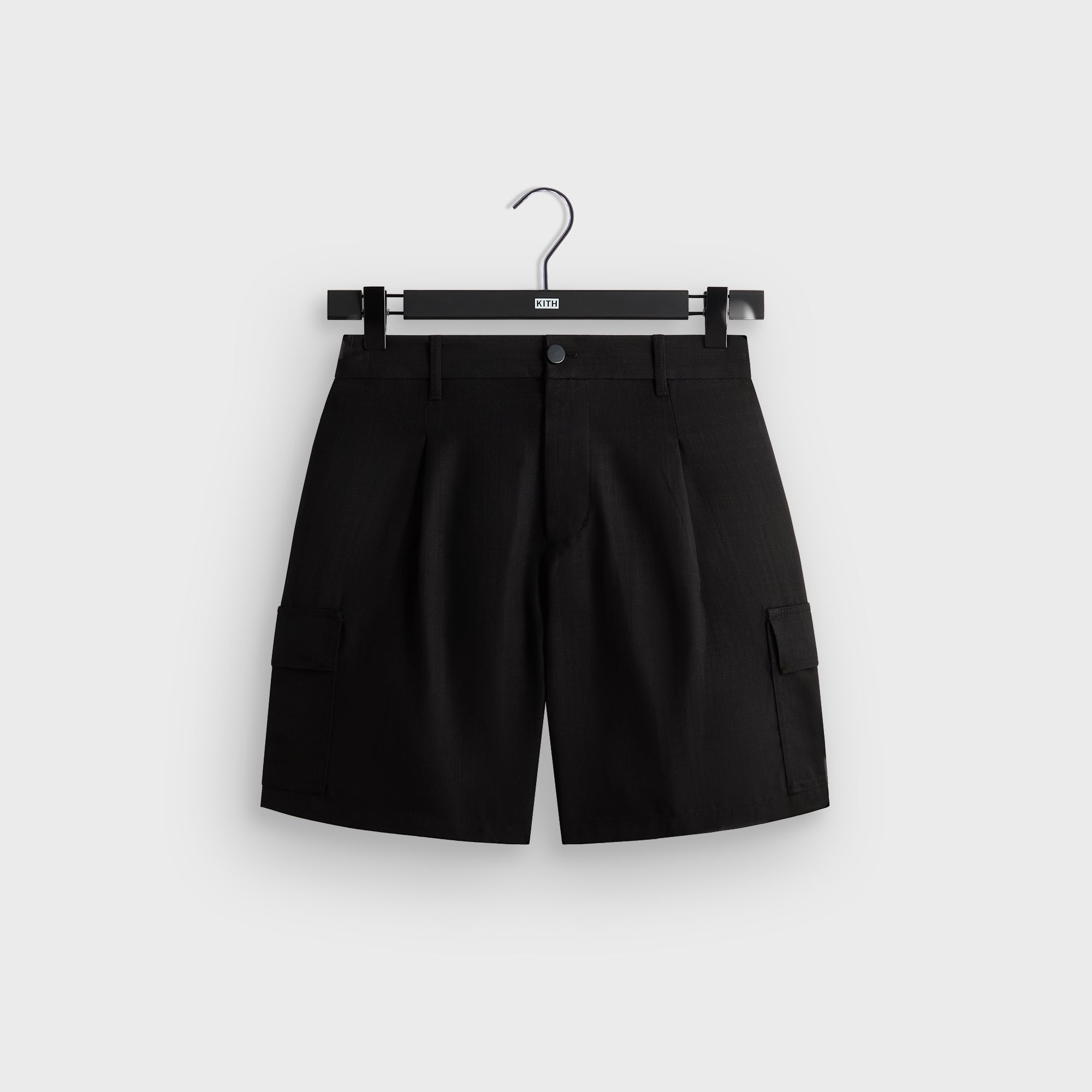 &Kin Textured Viscose Conley Cargo Short - Black