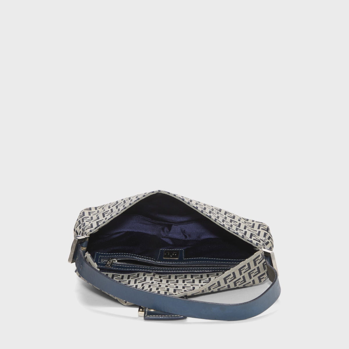 WGACA Fendi Zucchino FF Baguette Shoulder Bag - Navy