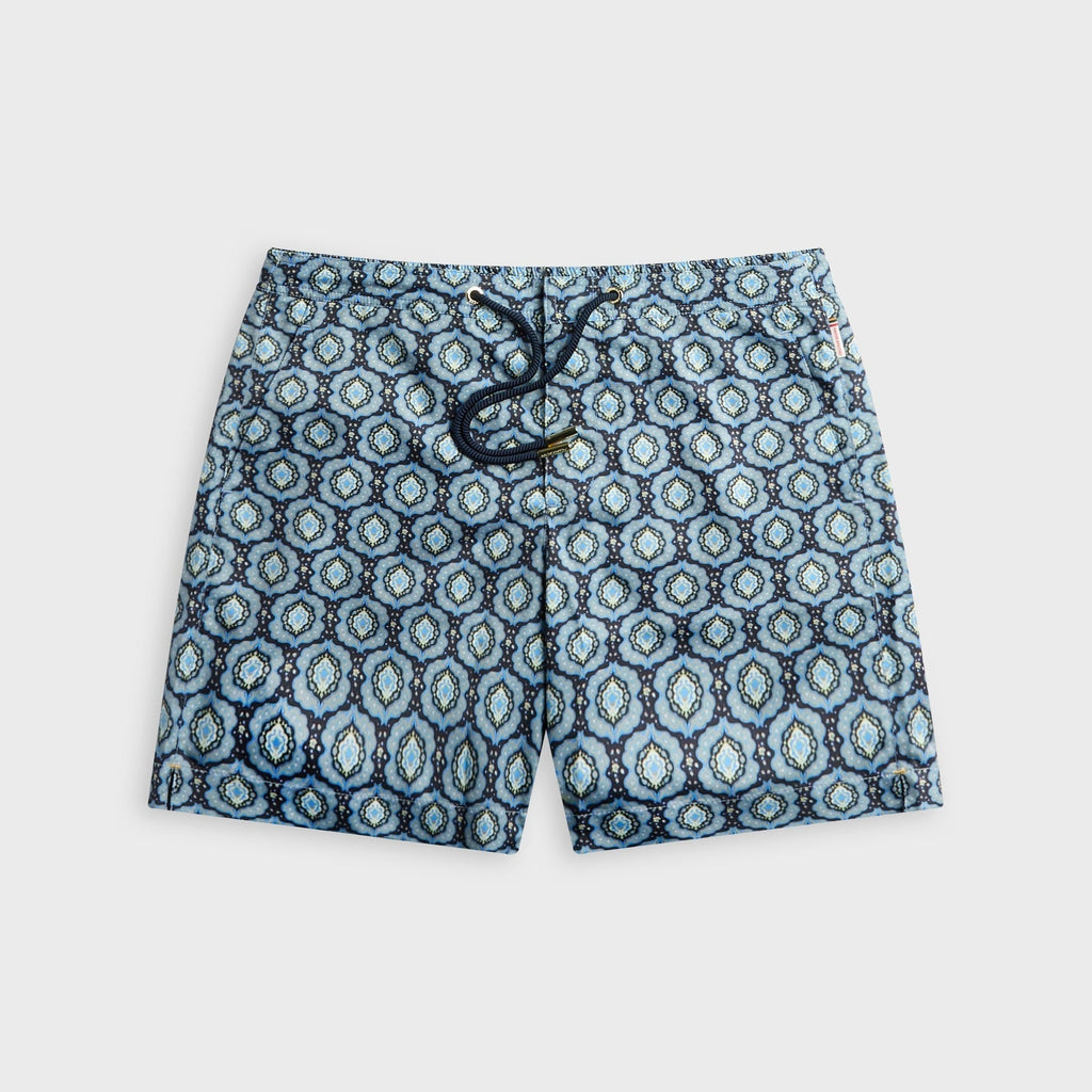 Orlebar Brown Bulldog Classic Fit Swim Short with Passetto Print - Night Iris