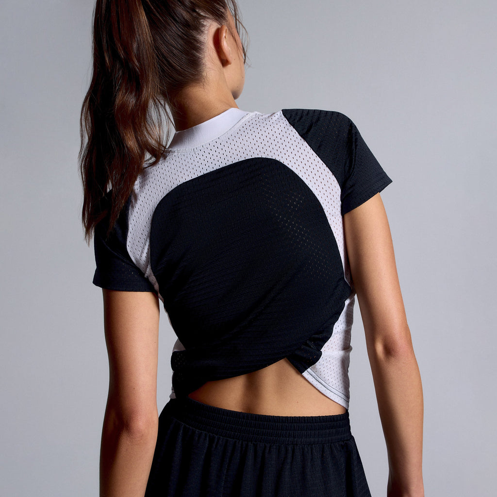 Kith Women Nicci II Paneled Mesh Tee - Black
