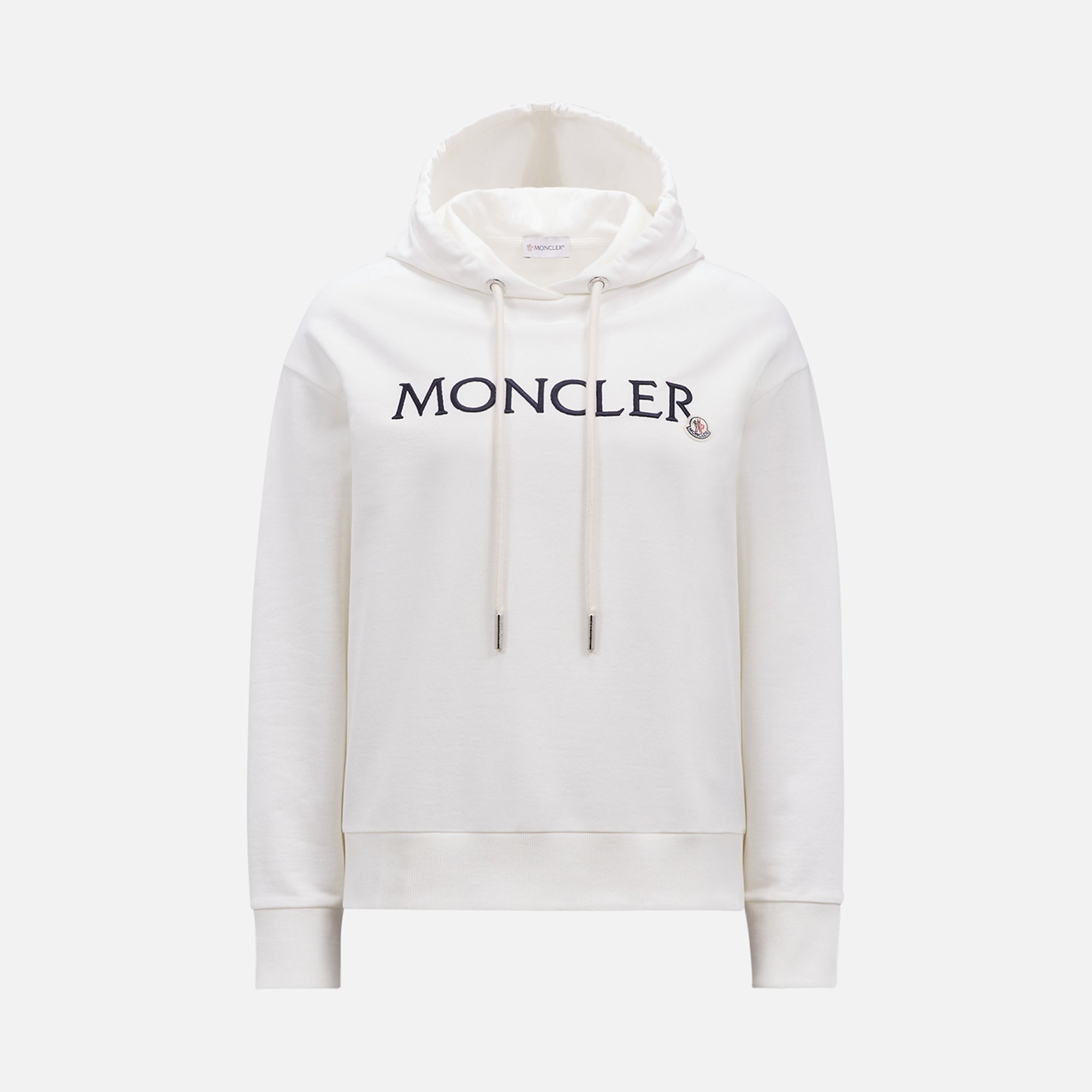 Moncler Embroidered Logo Hoodie - White