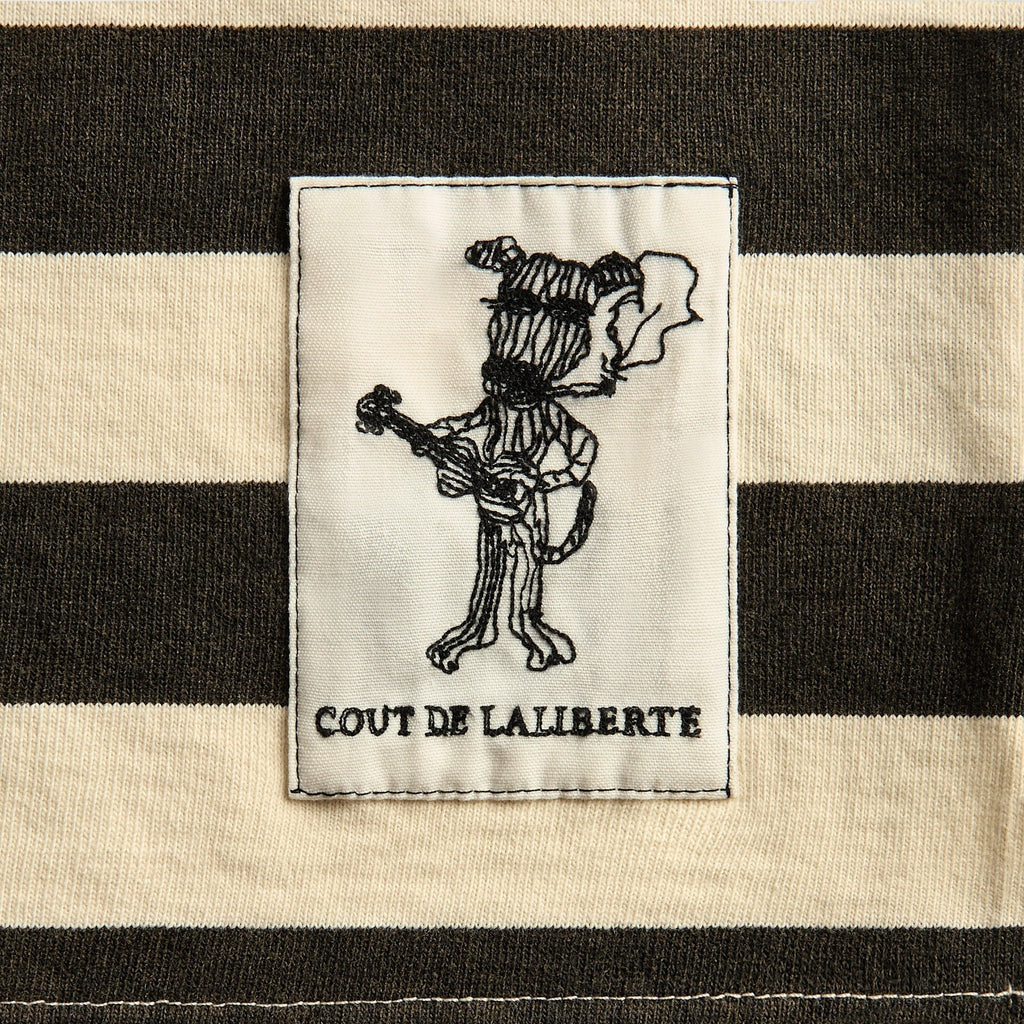 Coût De La Liberté Connor Stripe Rugby With Crystal Embroidered CDLL 56 Shirt - Ozone Black