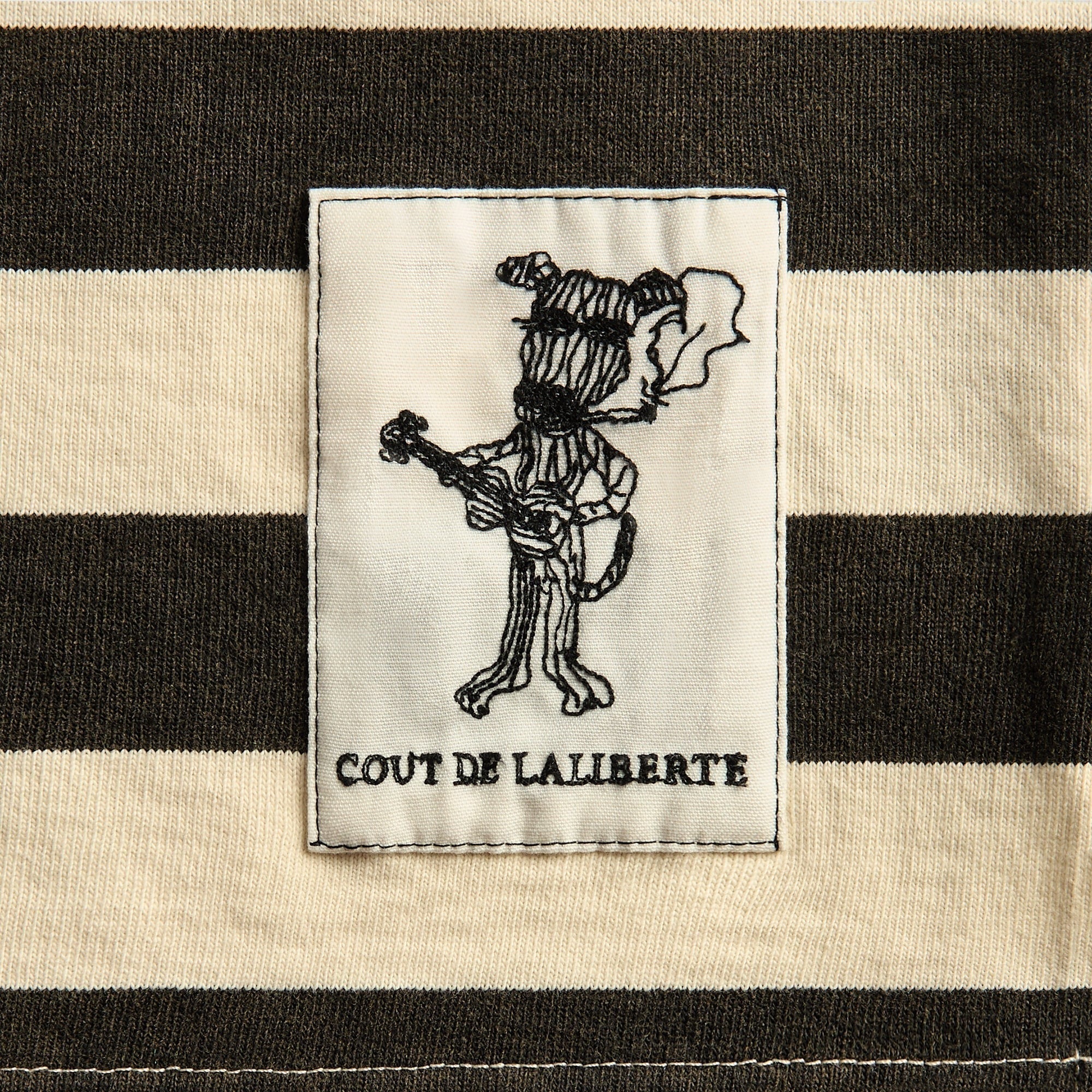 Coût De La Liberté Connor Stripe Rugby With Crystal Embroidered CDLL 56 Shirt - Ozone Black