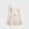 Asta Resort Maya Long Sleeve Mini Belted Dress - Salt Sequin