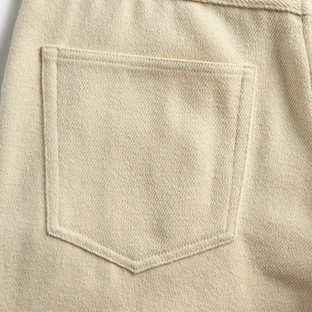 Auralee Silk Nep Denim 5P Wide Pant - Ivory / White