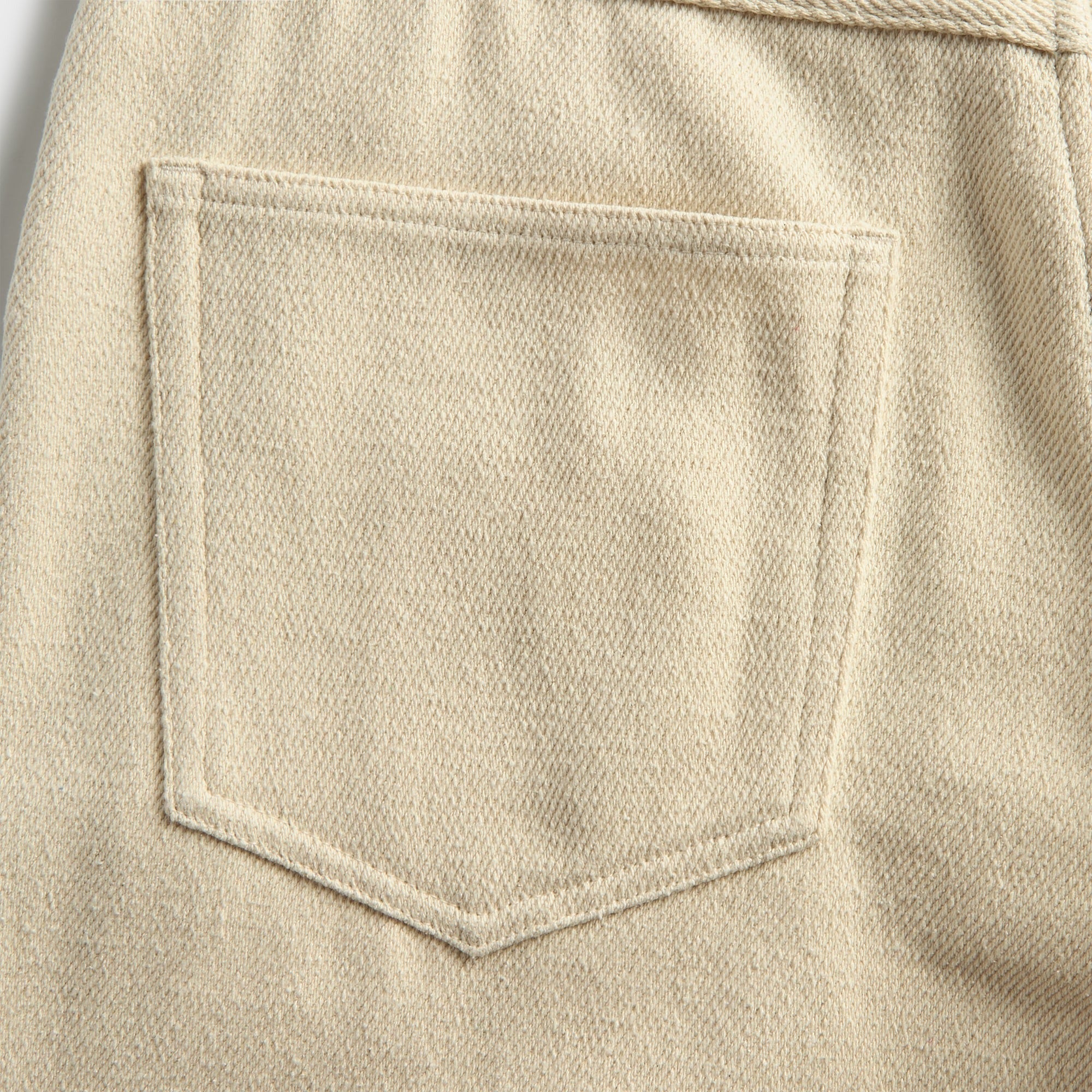 Auralee Silk Nep Denim 5P Wide Pant - Ivory / White