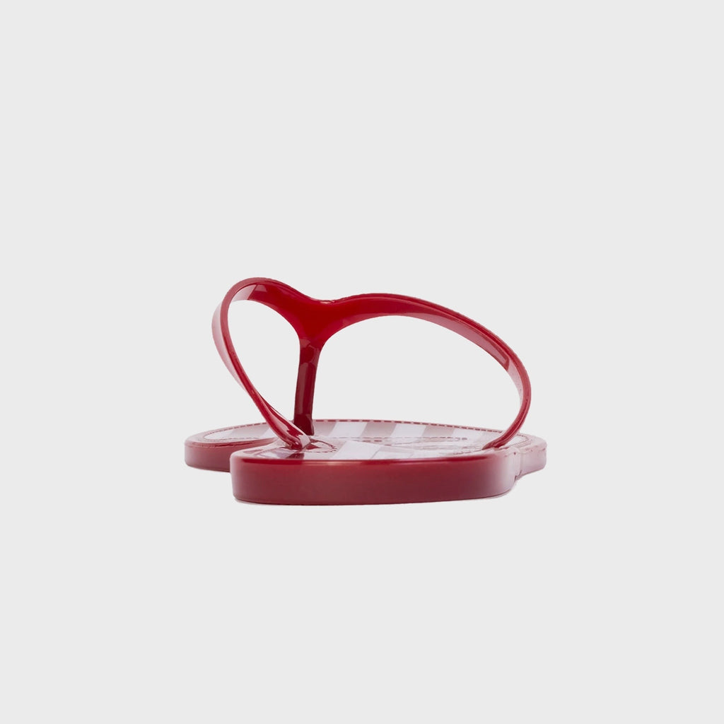 Black Suede Studio Crystal Sandal - Red Stripe / Red PVC