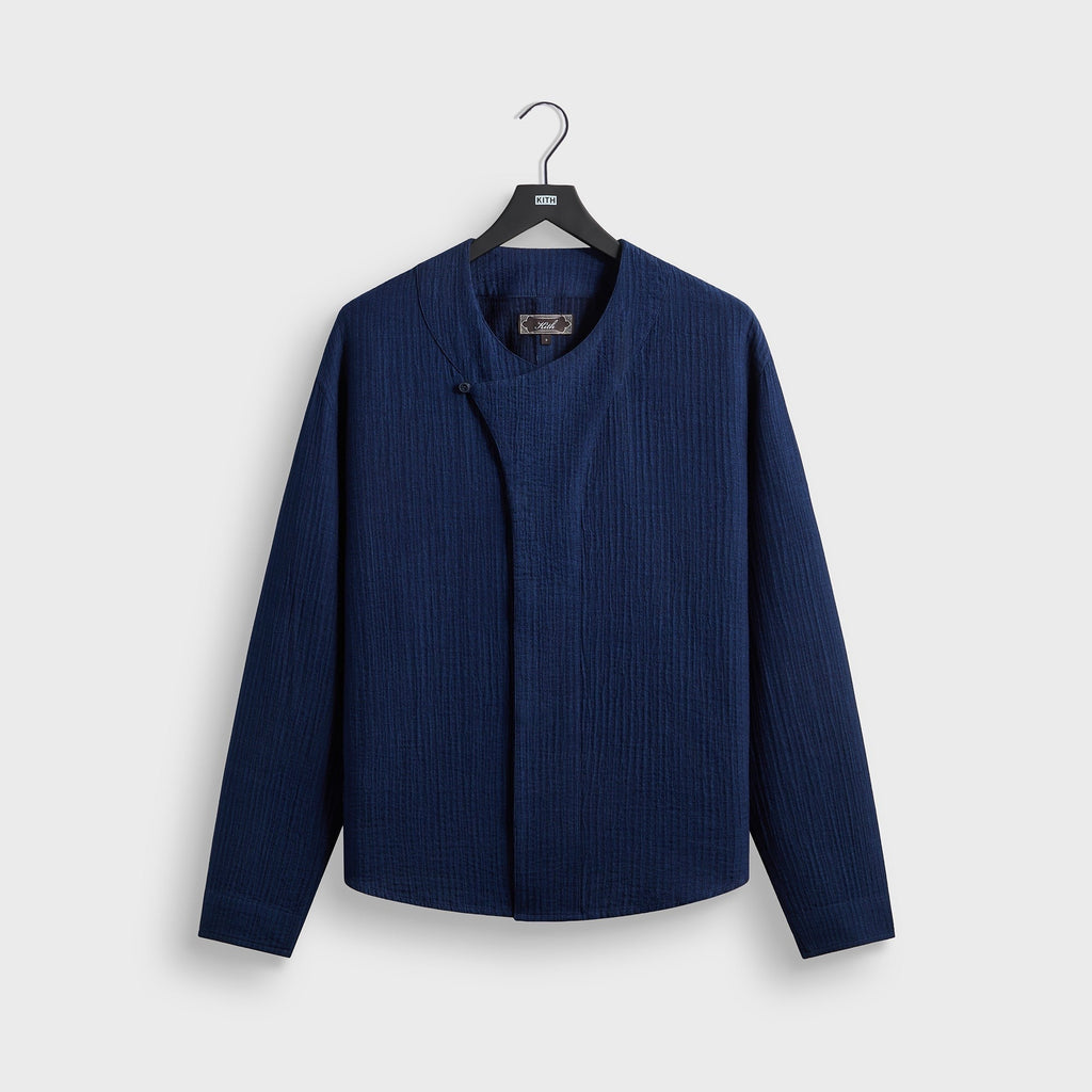 Kith Indigo Seersucker Townsend Shirt - Dark Indigo
