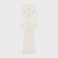 Asta Resort Fernanda Long Sleeve Crochet Dress - Salt Sequin
