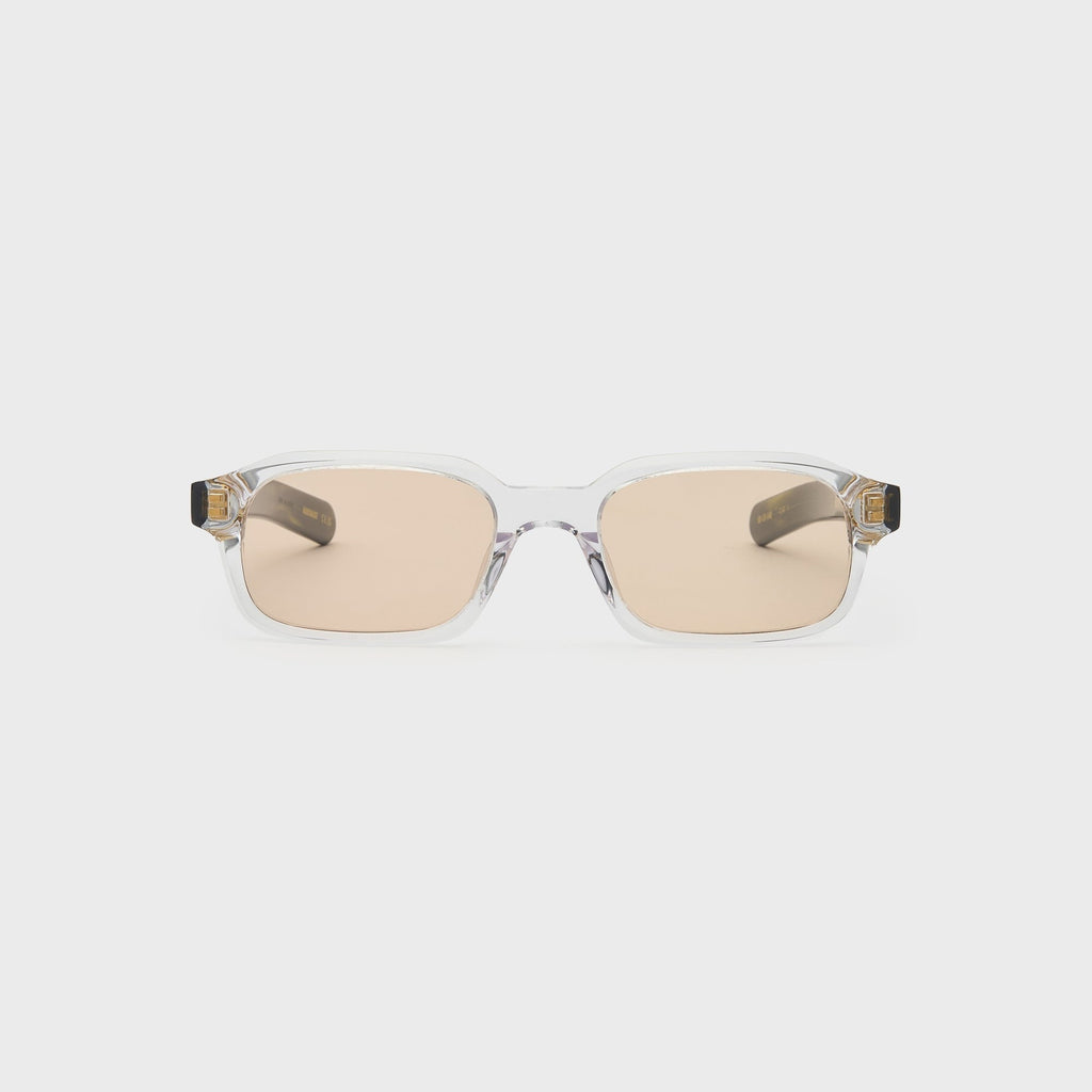 Flatlist Hanky Sunglasses - Clear Crystal Olive Horn / Peach