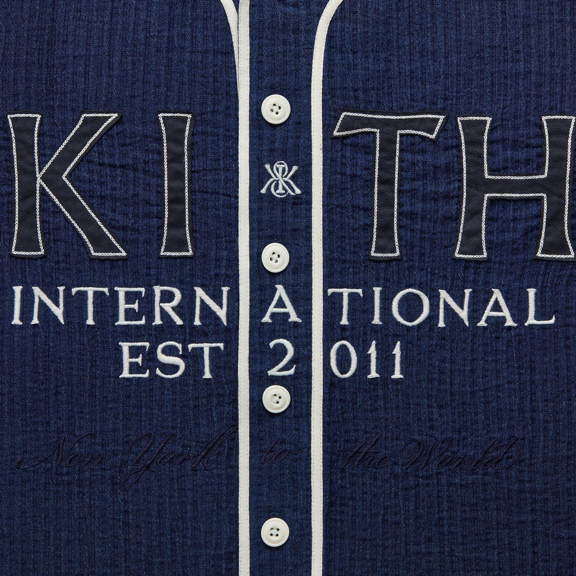 Kith Indigo Seersucker Daley Shirt - Dark Indigo