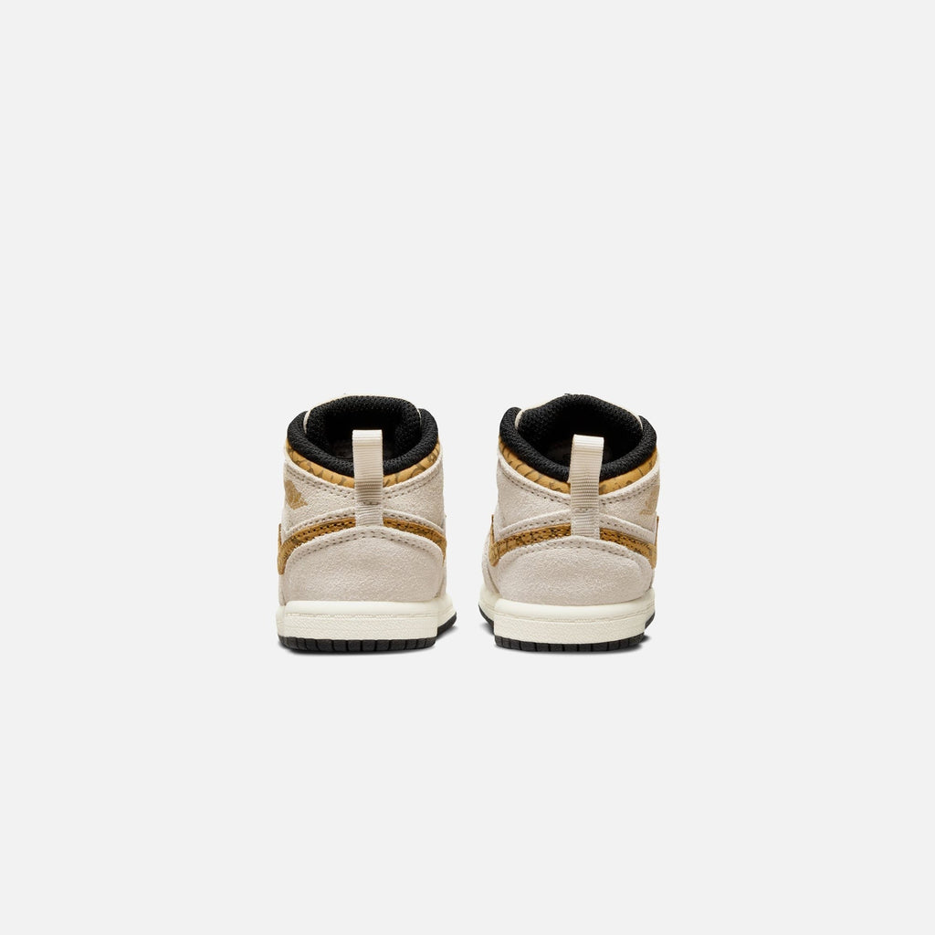 Nike TD Air Jordan 1 Mid SE - Light Orewood Brown / Metallic Gold / White / Light British Tan