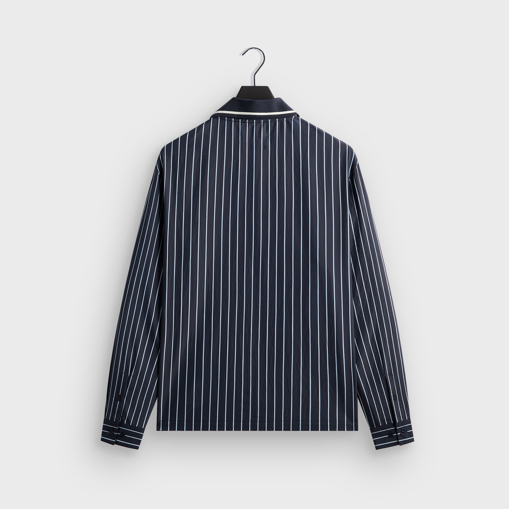 Kith Striped Poplin Long Sleeve Thompson Zip Front Shirt - Blend