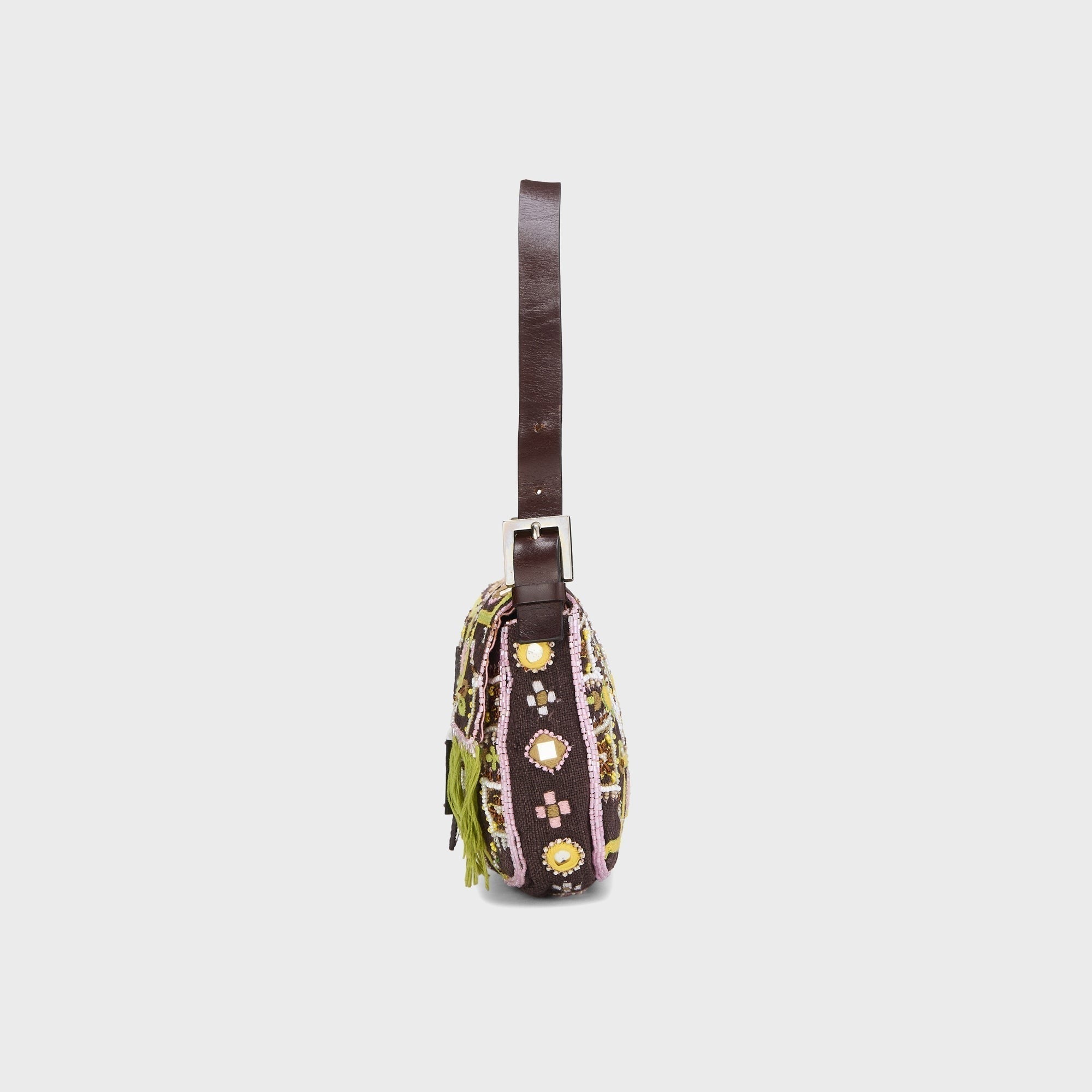 WGACA Fendi Fringe Baguette Handbag - Brown