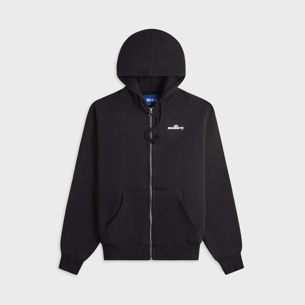 Awake NY Crown Logo Full-Zip Hoodie - Black