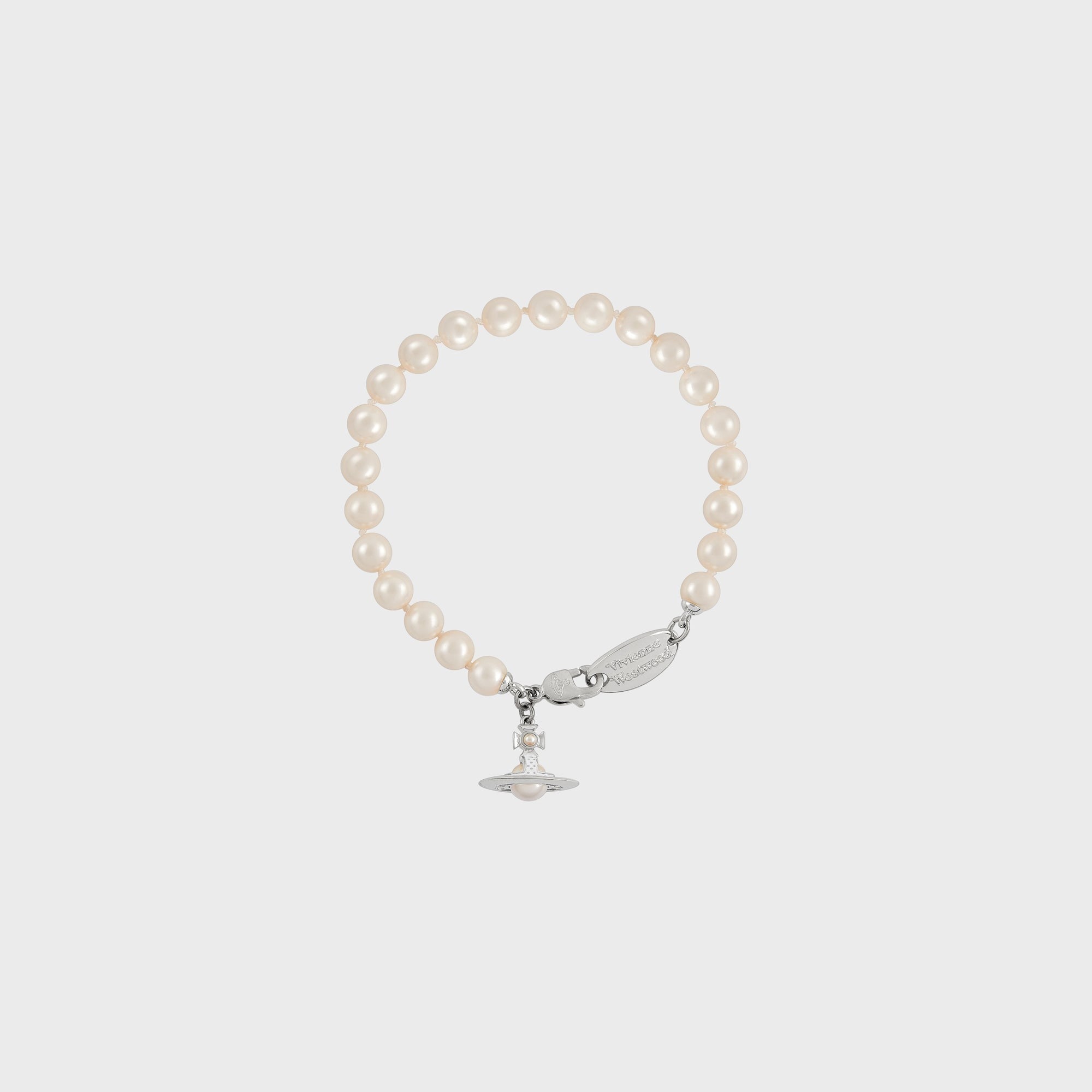 Vivienne Westwood Simonetta Pearl Bracelet - Gold / Creamrose Pearl / Dark Pink Enamel