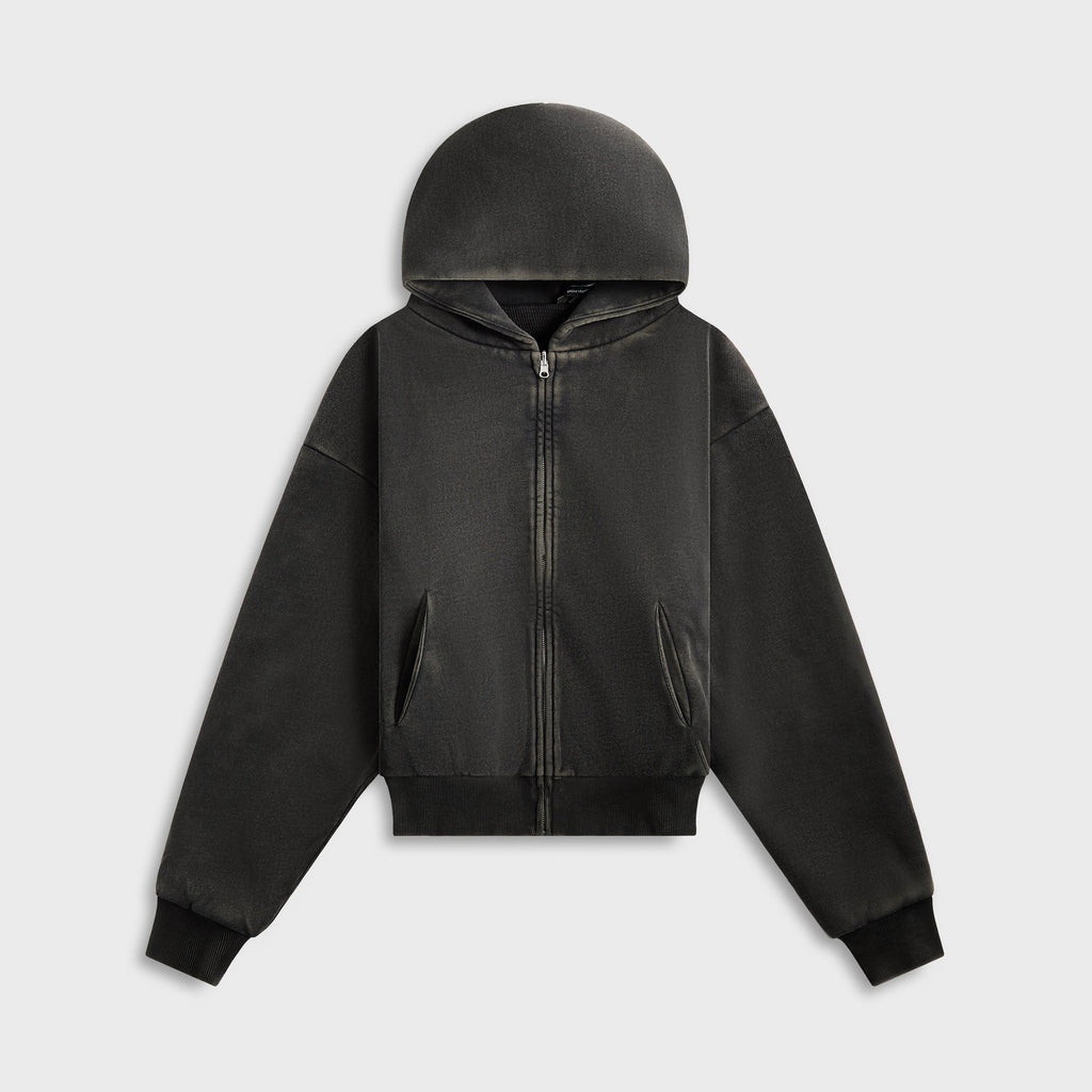 Entire Studios Thermal Hoodie - Washed Black