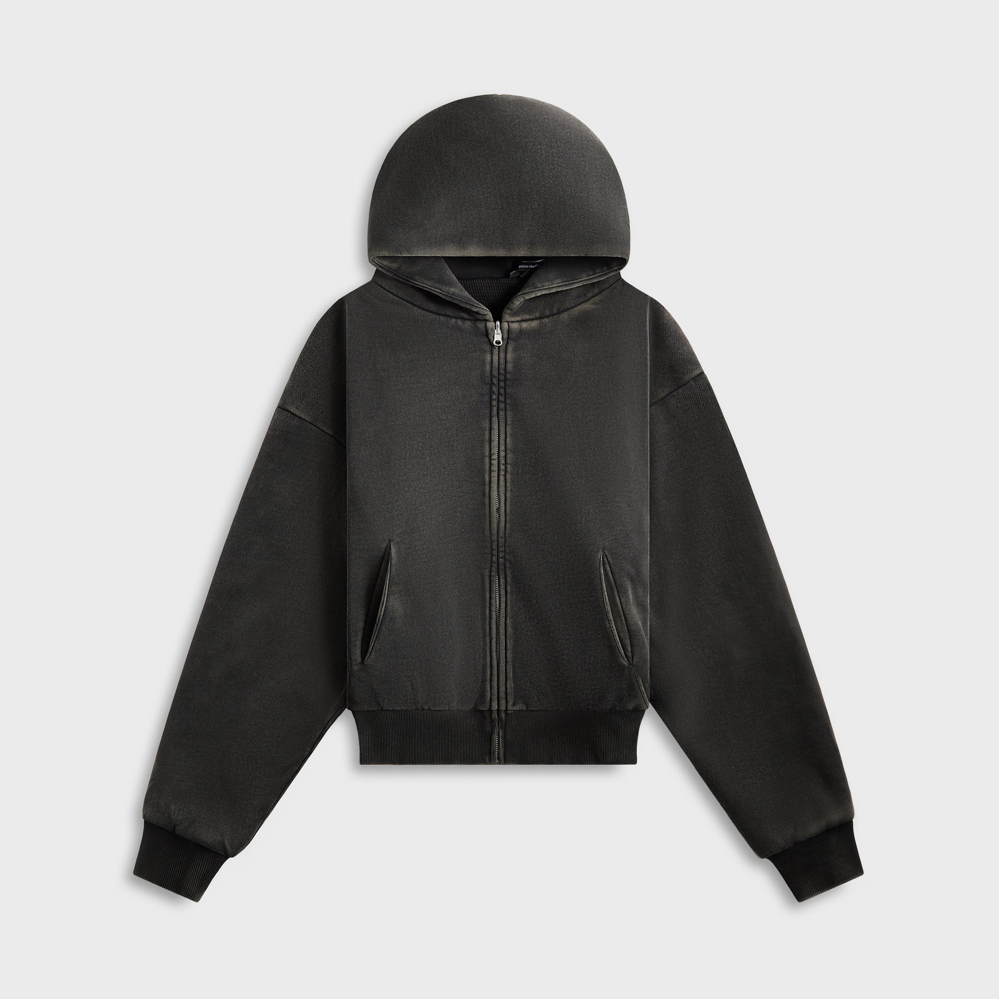 Entire Studios Thermal Hoodie - Washed Black