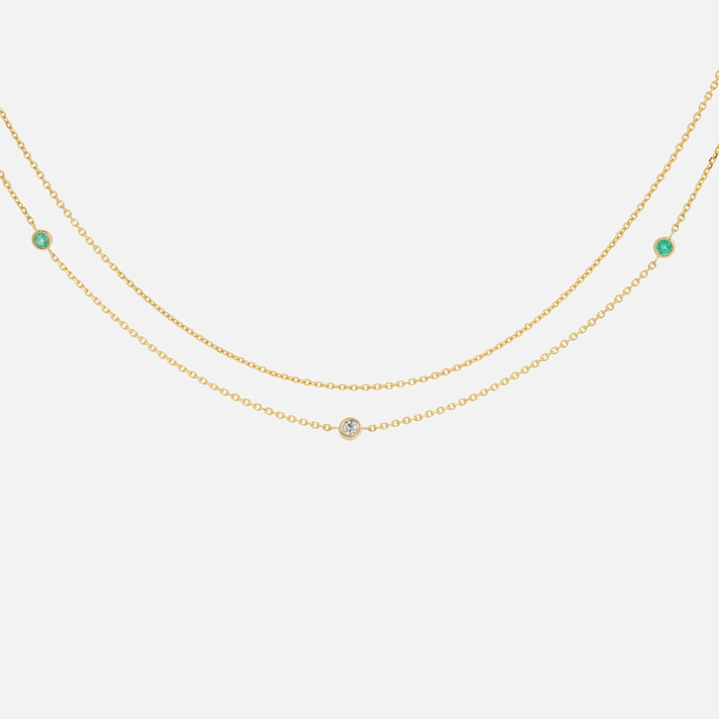 Isa Grutman Diamond Emerald Belly Chain - Gold