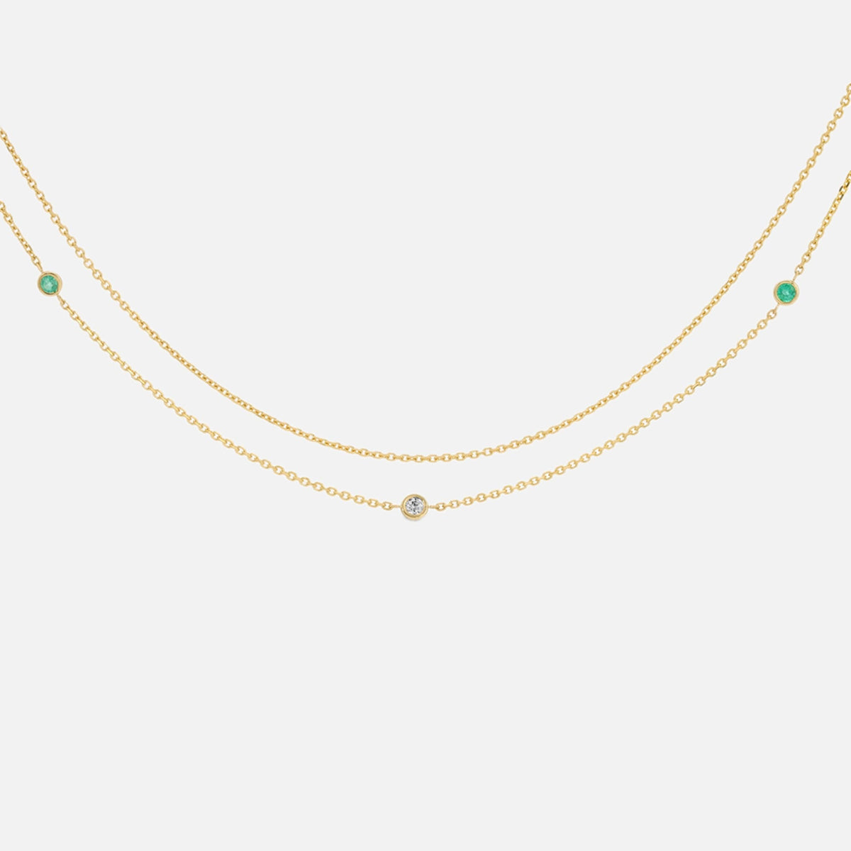 Isa Grutman Diamond Emerald Belly Chain - Gold