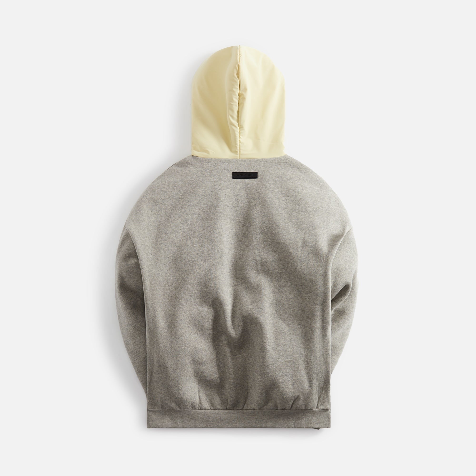 Essentials Nylon Fleece Hoodie - Dark Heather Oatmeal / Garden Yellow