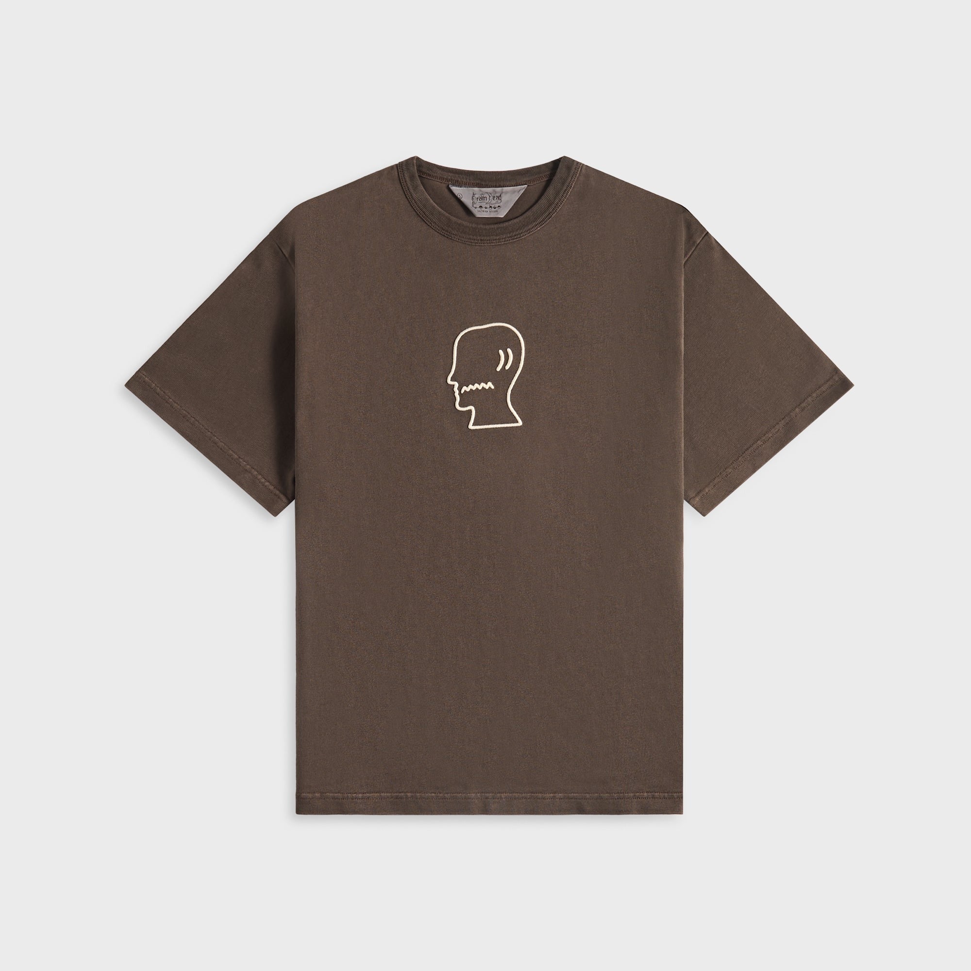 Brain Dead Heavyweight 3D Embroidery Logo Head Tee - Brown
