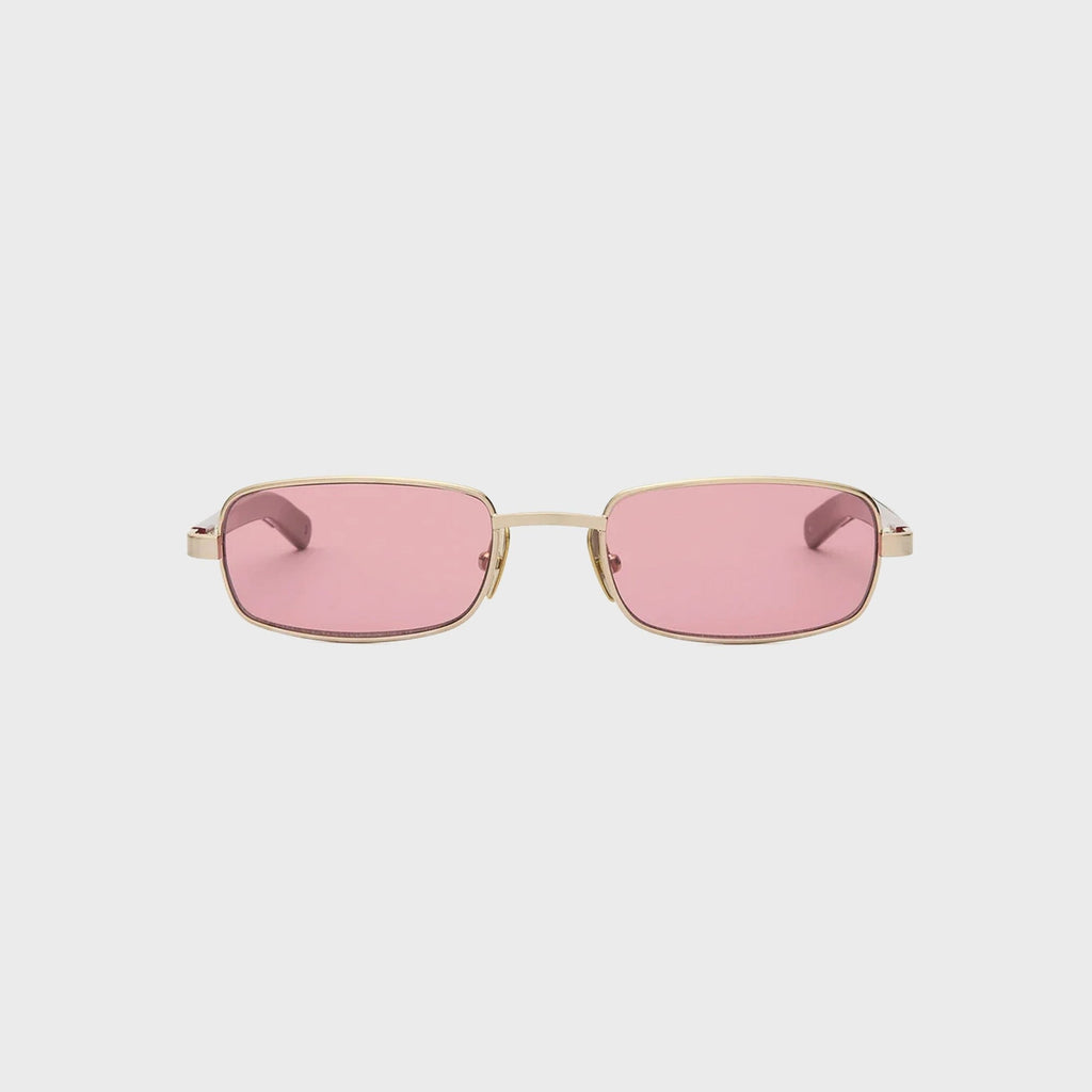 Flatlist Sting Sunglasses - Brushed Light Gold / Solid Bordeaux / Dust Pink