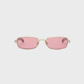 Flatlist Sting Sunglasses - Brushed Light Gold / Solid Bordeaux / Dust Pink