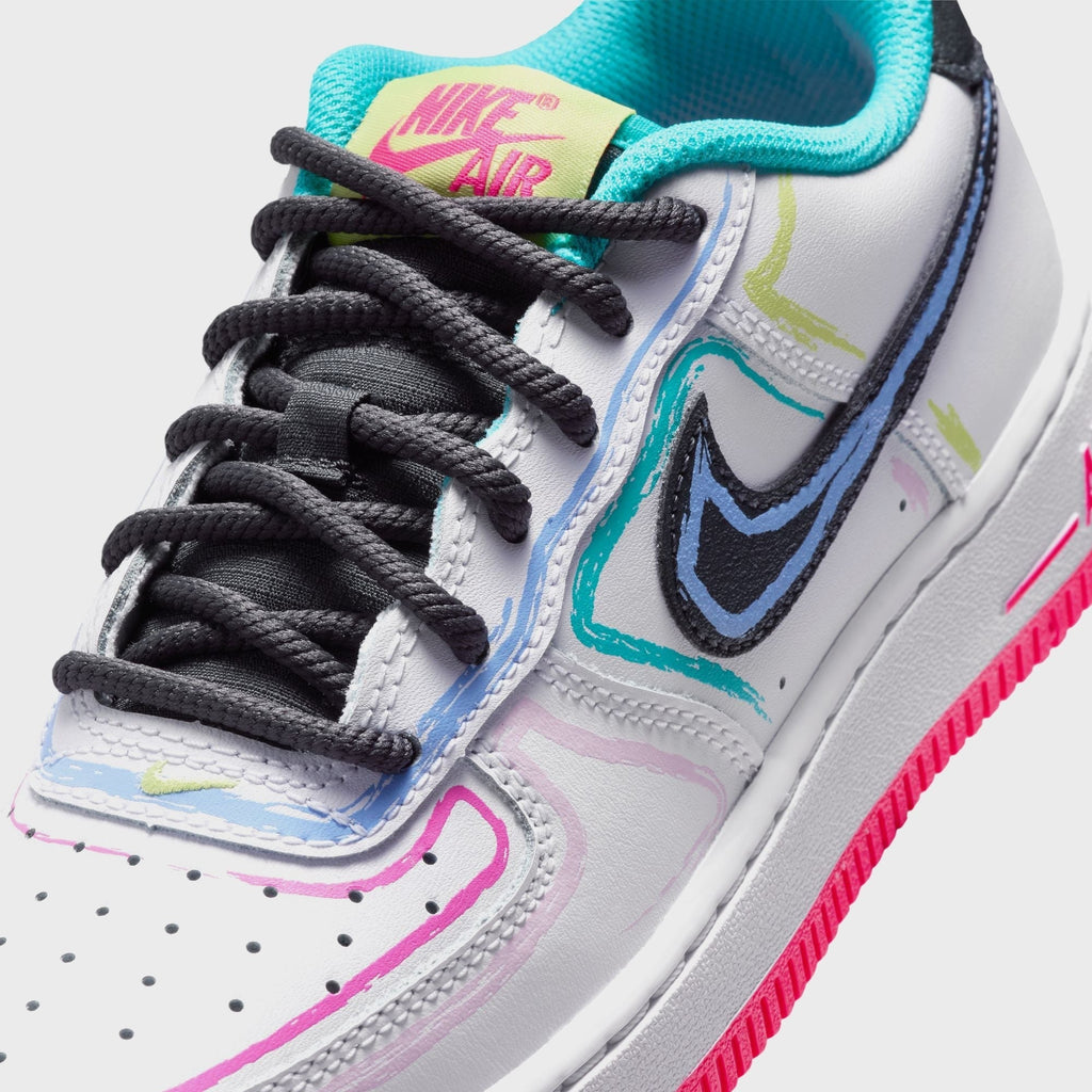 Nike GS Air Force 1 Low - White / Hyper Pink / Dusty Cactus / Anthracite