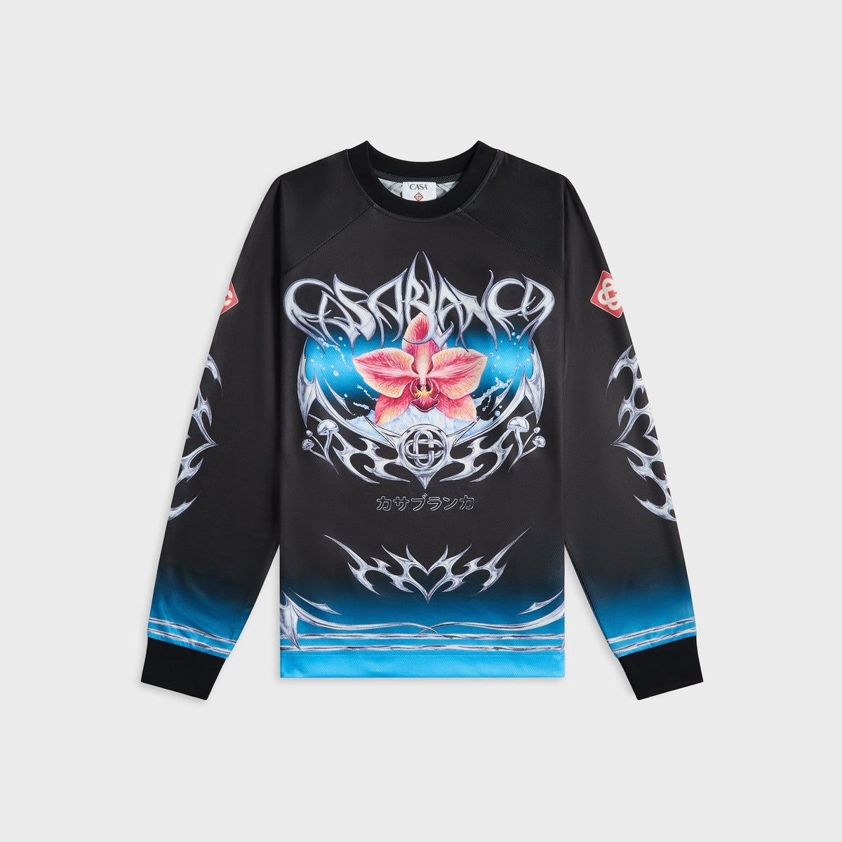 Casablanca Long Sleeve Football Tee - Black