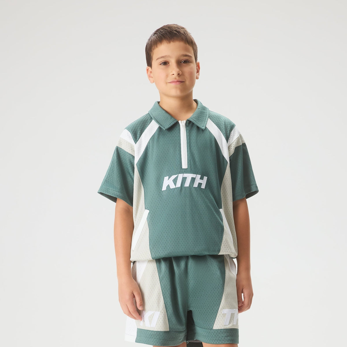 Kith Kids Linden Quarter Zip Mesh Polo - Wilde