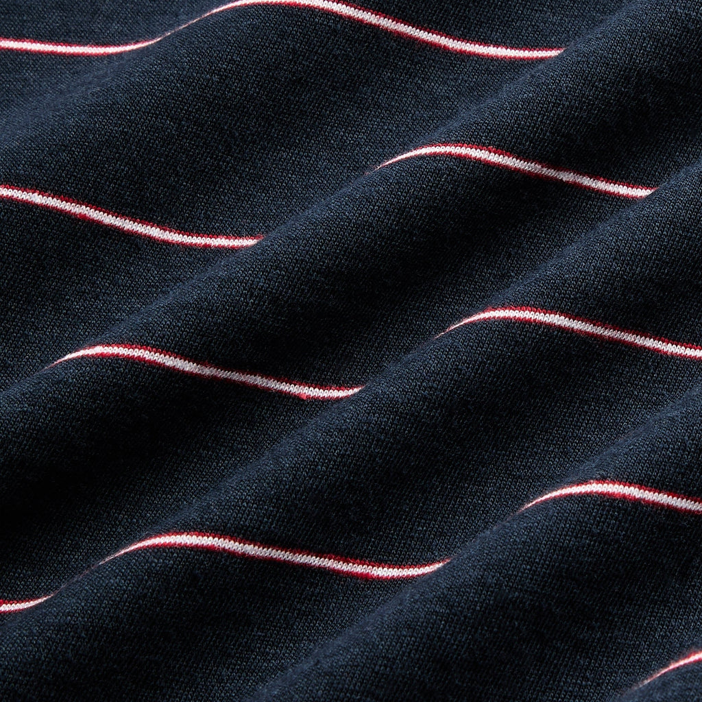 A.P.C. Loose Tee with Pink Stripes - Marine Blue
