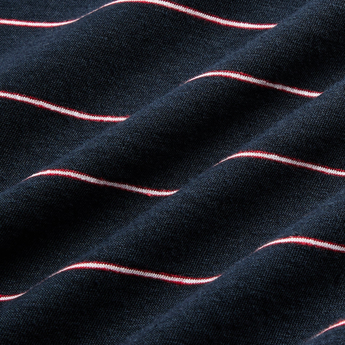 A.P.C. Loose Tee with Pink Stripes - Marine Blue