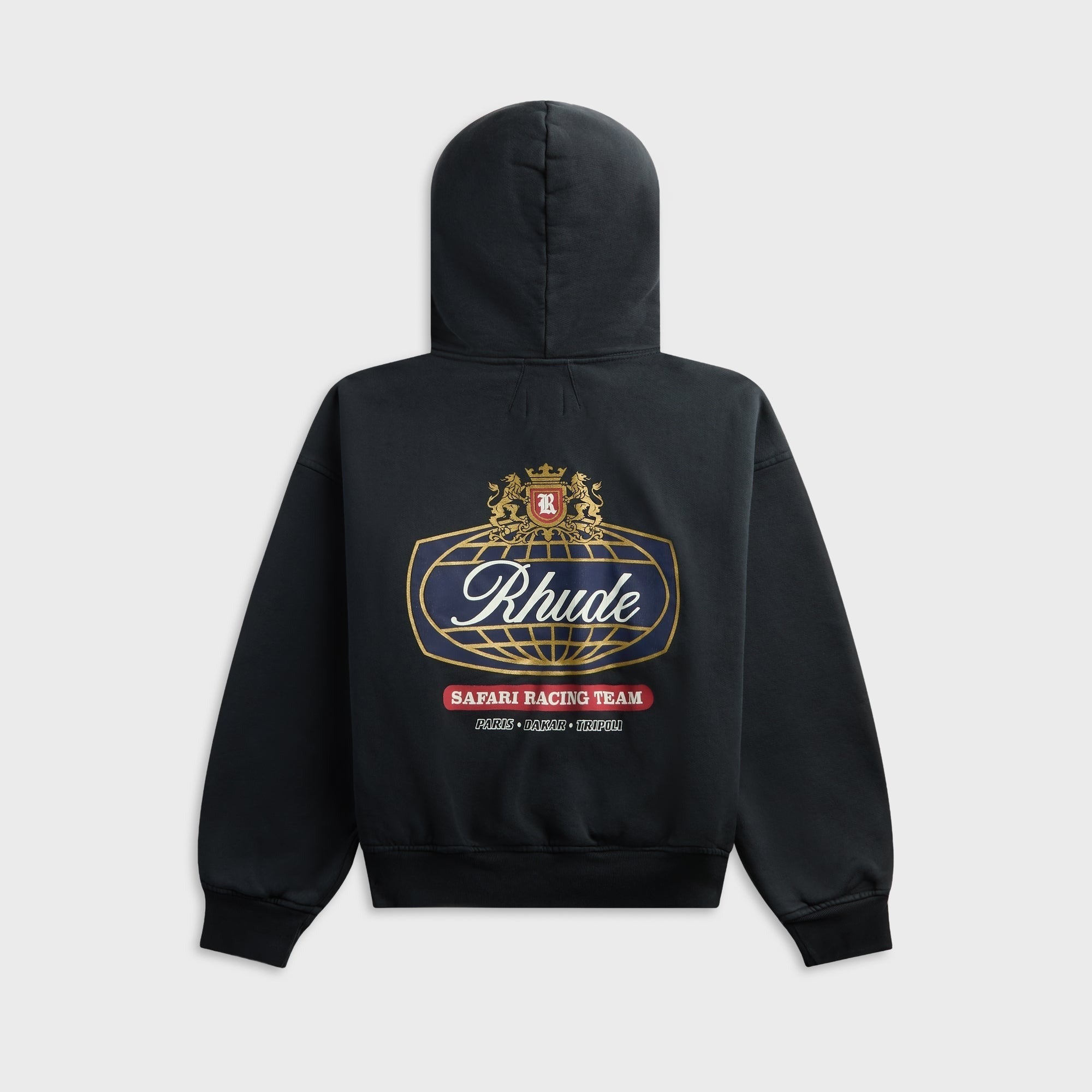 Rhude Crest Hoodie - Vintage Black / Blue / Red