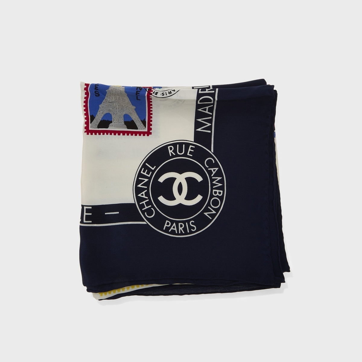WGACA Chanel Stamps of The World Silk Scarf - Multi