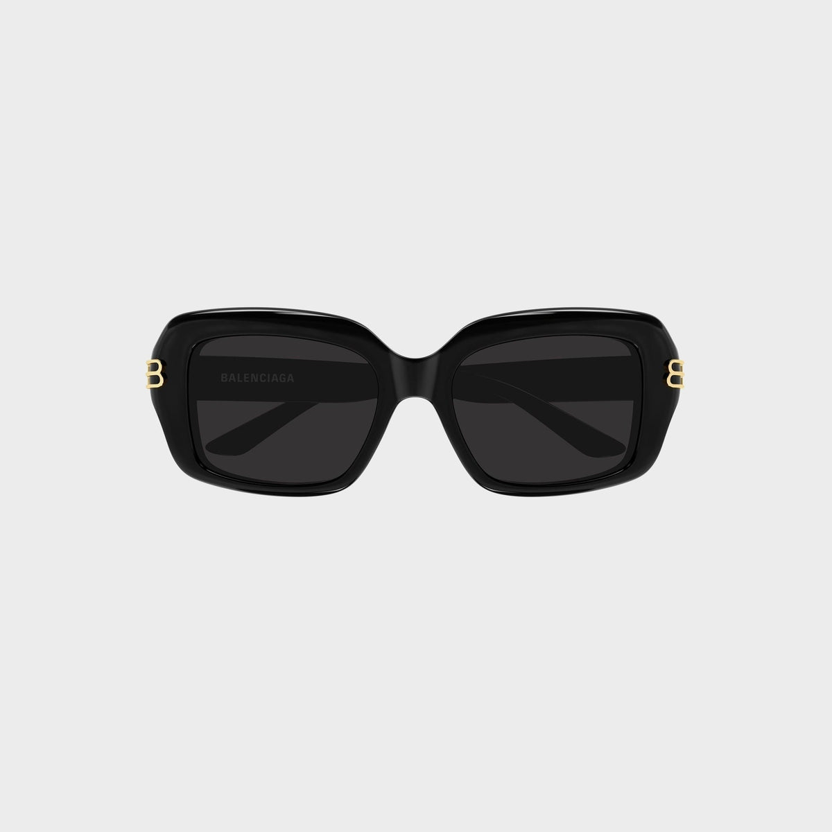 Balenciaga Full Rim Square Sunglasses - Black / Grey