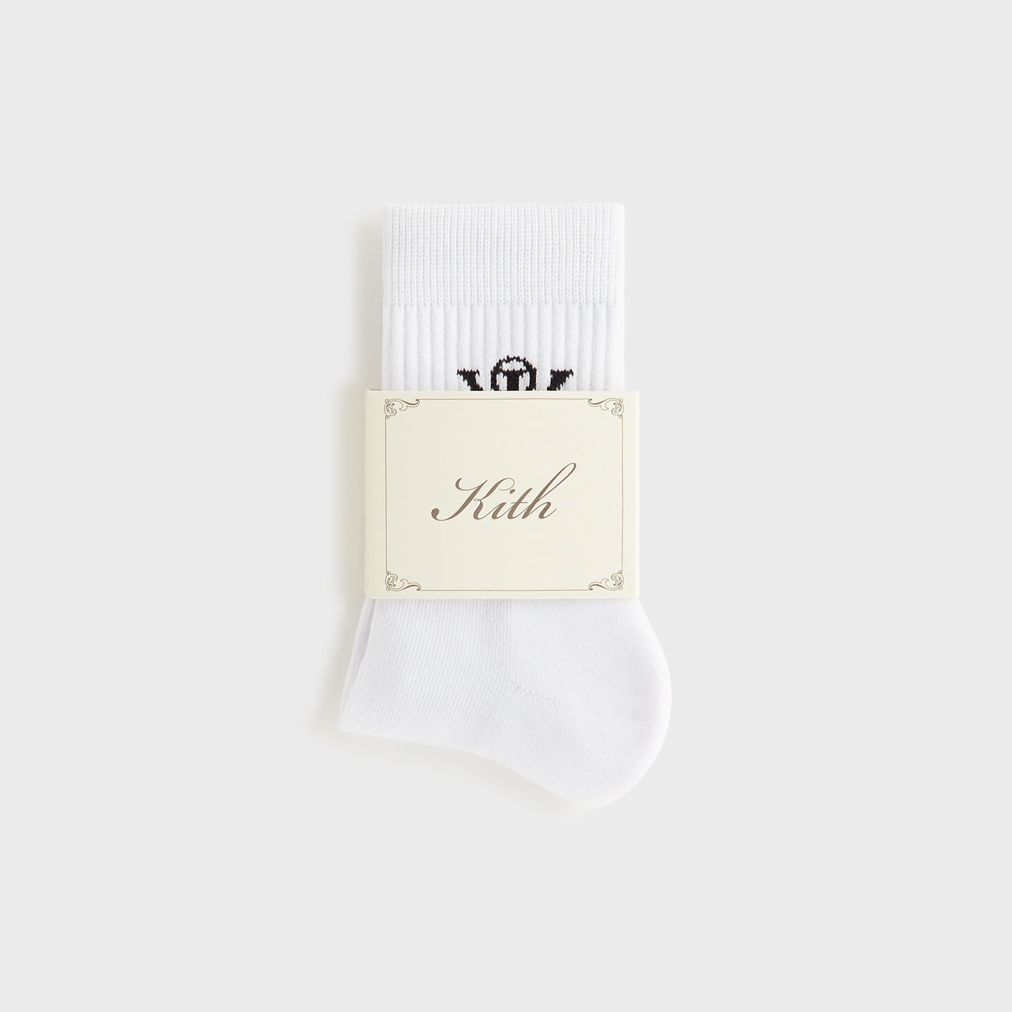 Kith Women Crest Cotton Mid Crew Socks - White